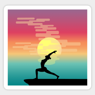 beach sunset yoga Sticker